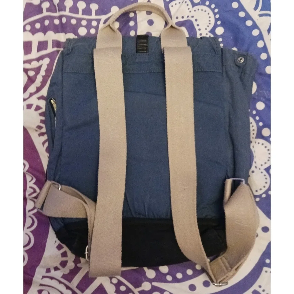 Toms Trekker Blue Waxed‎ Canvas Knapsack Minimalist Backpack